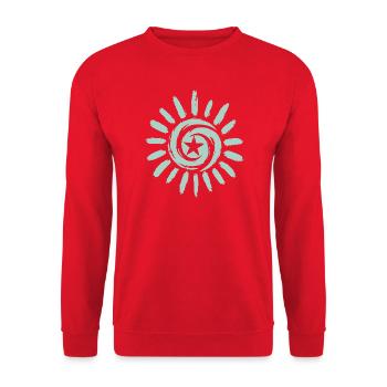 Sun with star - Unisex Sweatshirt - red - Front - Alina (178cm) & Michal (187cm)