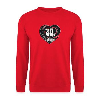 Années 80 pour toujours | Nostalgie rétro vintage - Sweat-shirt Unisexe - rouge - Devant - Alina (178cm) & Michal (187cm)