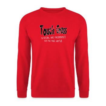 Touchin Grass Outdoor Reconnect - Unisex Sweatshirt - red - Front - Alina (178cm) & Michal (187cm)