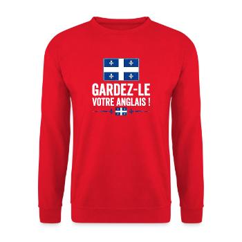  Gardez-le votre anglais - Sweat-shirt Unisexe - rouge - Devant - Alina (178cm) & Michal (187cm)