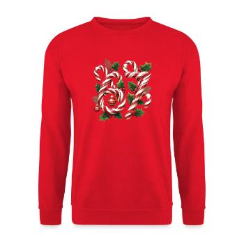 Candy 67 Design de Noël - Sweat-shirt Unisexe - rouge - Devant - Alina (178cm) & Michal (187cm)