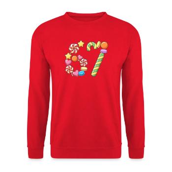 67 Candy Confetti Pop Art - Unisex Sweatshirt - red - Front - Alina (178cm) & Michal (187cm)
