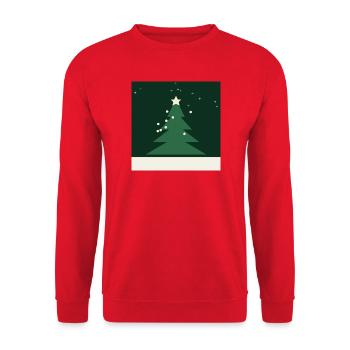 Arbre de Noël Minimaliste Vert Étoile - Sweat-shirt Unisexe - rouge - Devant - Alina (178cm) & Michal (187cm)