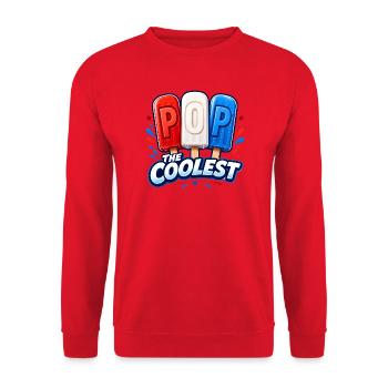Grand-père drôle, le papa le plus cool - Sweat-shirt Unisexe - rouge - Devant - Alina (178cm) & Michal (187cm)