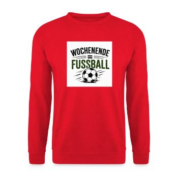 Wochenende Fußball Vintage - Unisex Pullover - Rot - Vorne - Alina (178cm) & Michal (187cm)