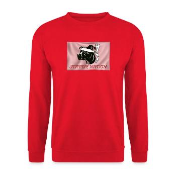 Staffie Nation - 059 - Unisex Sweatshirt - red - Front - Alina (178cm) & Michal (187cm)