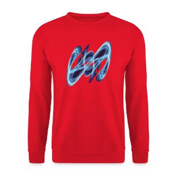 Blue Glow – Fractal Art - Sweat-shirt Unisexe - rouge - Devant - Alina (178cm) & Michal (187cm)