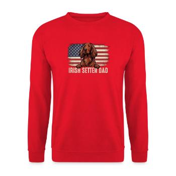 Irischer Setter-Vater – Red Setter Hundebesitzer Vogelhund - Unisex Pullover - Rot - Vorne - Alina (178cm) & Michal (187cm)