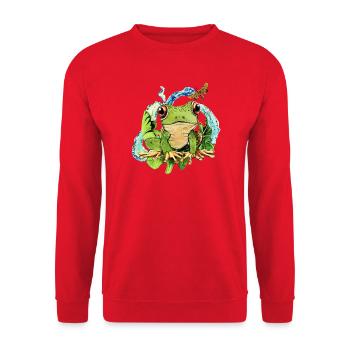 Une jolie grenouille dans la magie de l’étang - Sweat-shirt Unisexe - rouge - Devant - Alina (178cm) & Michal (187cm)