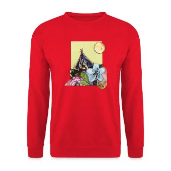 Camper sous tente - Sweat-shirt Unisexe - rouge - Devant - Alina (178cm) & Michal (187cm)