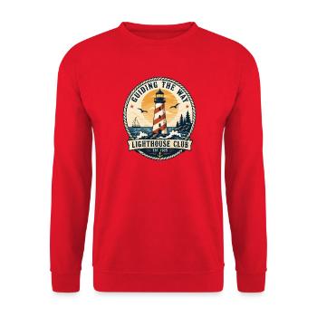 Guiding The Way Lighthouse Club Vintage Design - Unisex Sweatshirt - red - Front - Alina (178cm) & Michal (187cm)