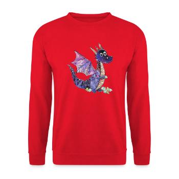 Purple Dragon Crystal Design - Unisex Sweatshirt - red - Front - Alina (178cm) & Michal (187cm)