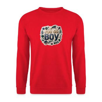 You Go, Boy - Unisex Sweatshirt - red - Front - Alina (178cm) & Michal (187cm)