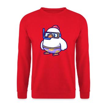 Diving Chick in Snorkel Gear - Unisex Sweatshirt - red - Front - Alina (178cm) & Michal (187cm)