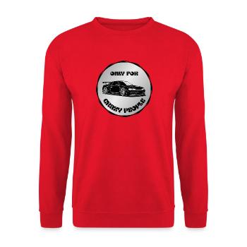 Only for Crazy Car People - Unisex Sweatshirt - red - Front - Alina (178cm) & Michal (187cm)