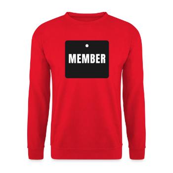 Member - Tag Text Design for Groups - Unisex Sweatshirt - red - Front - Alina (178cm) & Michal (187cm)