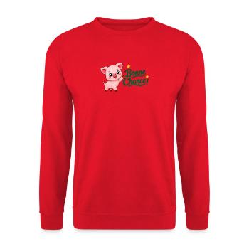 Piwi le cochon - Sweat-shirt Unisexe - rouge - Devant - Alina (178cm) & Michal (187cm)