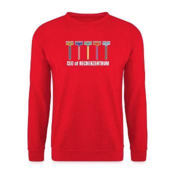 Programmierer 6 Stages of debugging - Unisex Pullover - Rot - Vorne - Alina (178cm) & Michal (187cm)