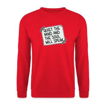 Silence L’esprit et l’âme parleront Ruhe Spruch - Sweat-shirt Unisexe - rouge - Devant - Alina (178cm) & Michal (187cm)