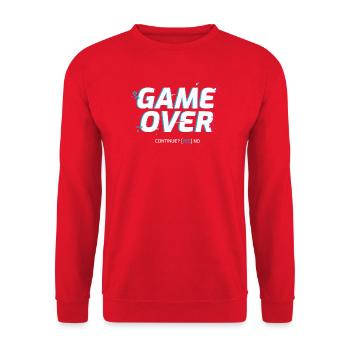 Game Over: Retro Arcade Glitch - Unisex Pullover - Rot - Vorne - Alina (178cm) & Michal (187cm)