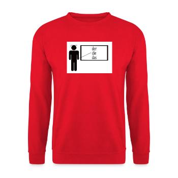 German Teacher - Unisex Sweatshirt - red - Front - Alina (178cm) & Michal (187cm)