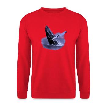 Humpback whale in the sea - Unisex Sweatshirt - red - Front - Alina (178cm) & Michal (187cm)