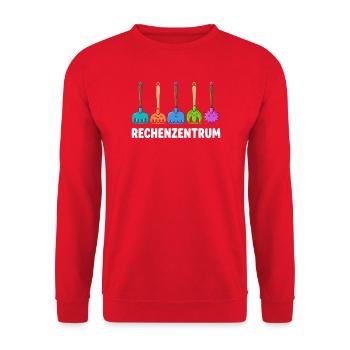 Programmierer Rechenzentrum - Unisex Pullover - Rot - Vorne - Alina (178cm) & Michal (187cm)