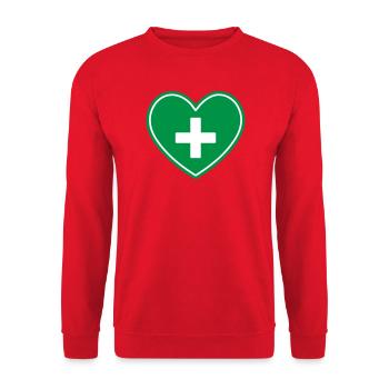 Medical Heart Cross Healthcare Icon - Unisex Sweatshirt - red - Front - Alina (178cm) & Michal (187cm)
