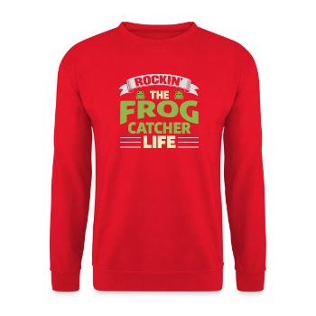 Rockin Le Attrape-Grenouilles Vie Froschfänger - Sweat-shirt Unisexe - rouge - Devant - Alina (178cm) & Michal (187cm)