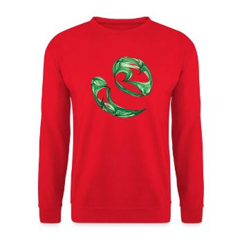 Dance of the Algae – Chaos Art - Unisex Sweatshirt - red - Front - Alina (178cm) & Michal (187cm)