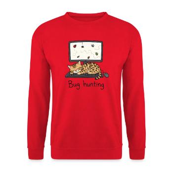 Bengal Cat IT & Programmer Humor - Unisex Sweatshirt - red - Front - Alina (178cm) & Michal (187cm)