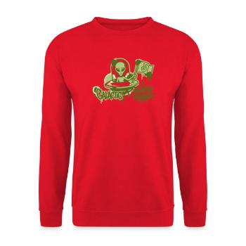 Alien Ufo Graffiti Graphic - Unisex Sweatshirt - red - Front - Alina (178cm) & Michal (187cm)