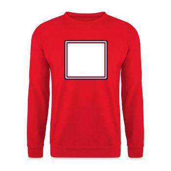 Empty Frame Frame - Add Your Own Text Design - Unisex Sweatshirt - red - Front - Alina (178cm) & Michal (187cm)