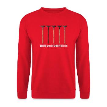 Rechenzentrum Leiter Rake - Unisex Pullover - Rot - Vorne - Alina (178cm) & Michal (187cm)