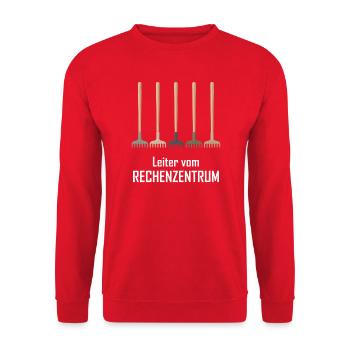 Leiter vom Rechenzentrum Gartenoutfit Gartenarbeit - Unisex Pullover - Rot - Vorne - Alina (178cm) & Michal (187cm)