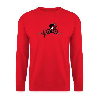 Road Bike Heartbeat ECG - Unisex Sweatshirt - red - Front - Alina (178cm) & Michal (187cm)