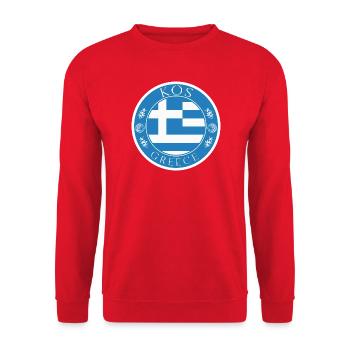 Kos Greece – Vintage Island Poster - Unisex Sweatshirt - red - Front - Alina (178cm) & Michal (187cm)