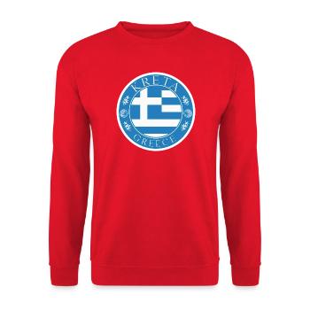 Crète, Grèce – Île Vintage - Sweat-shirt Unisexe - rouge - Devant - Alina (178cm) & Michal (187cm)