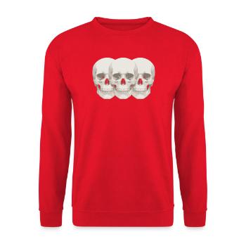 neoklassische Schädel - Unisex Pullover - Rot - Vorne - Alina (178cm) & Michal (187cm)