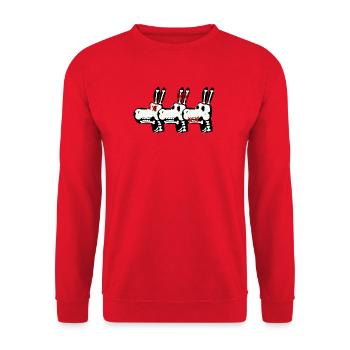 Drei knochen Esel - Unisex Pullover - Rot - Vorne - Alina (178cm) & Michal (187cm)