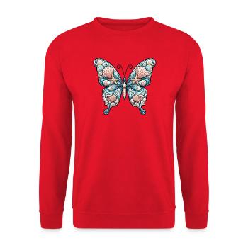 Sea Wings Butterfly Shells - Unisex Sweatshirt - red - Front - Alina (178cm) & Michal (187cm)