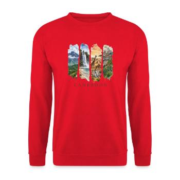 Kamerun Urlaub Travel – Afrika Natur & Kultur - Unisex Pullover - Rot - Vorne - Alina (178cm) & Michal (187cm)