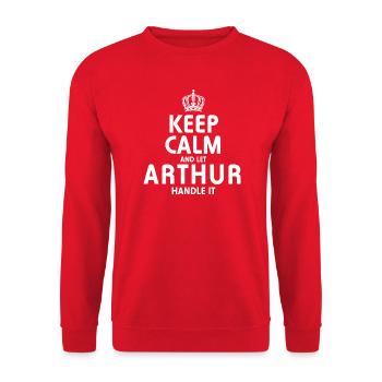 ARTHUR Handle It - Unisex Sweatshirt - red - Front - Alina (178cm) & Michal (187cm)