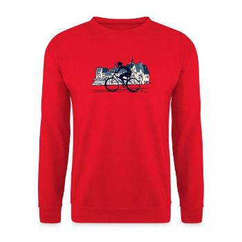 Cycliste - Sweat-shirt Unisexe - rouge - Devant - Alina (178cm) & Michal (187cm)