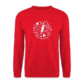 Memphis Style Retro Graphic – 80s 90s Look - Unisex Sweatshirt - red - Front - Alina (178cm) & Michal (187cm)