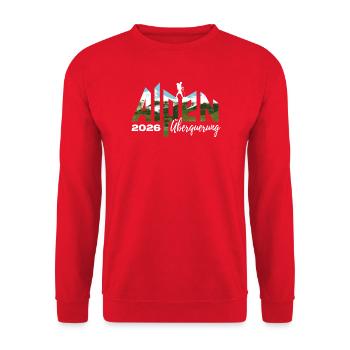 Crossing the Alps 2026 - Hiking - Unisex Sweatshirt - red - Front - Alina (178cm) & Michal (187cm)