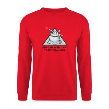 Round Hat Flies Triangles V3 - Unisex Sweatshirt - red - Front - Alina (178cm) & Michal (187cm)