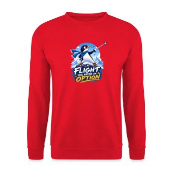 Brave Penguin – Never Give Up - Unisex Sweatshirt - red - Front - Alina (178cm) & Michal (187cm)