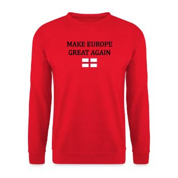 Make Europe Great Again – England - Unisex Sweatshirt - red - Front - Alina (178cm) & Michal (187cm)