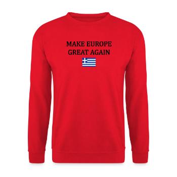 Make Europe Great Again – Greece - Unisex Sweatshirt - red - Front - Alina (178cm) & Michal (187cm)